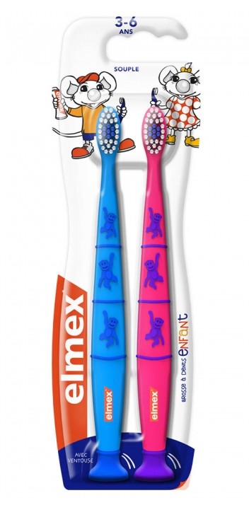 Elmex Enfant Brosse à Dents 3-6 ans Lot de 2